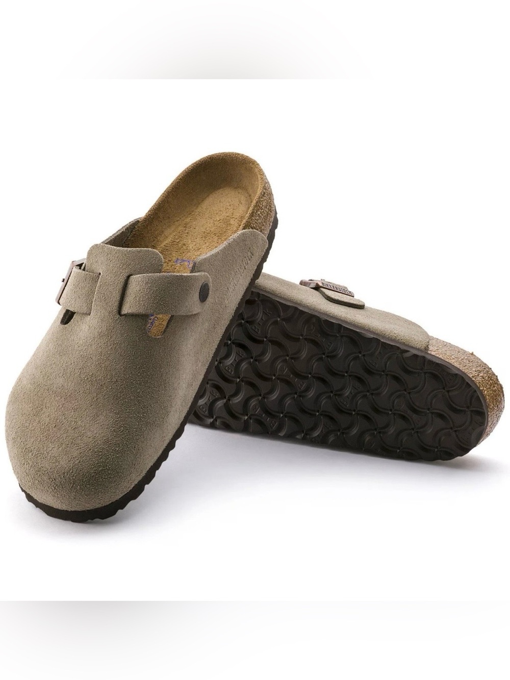 Birkenstock Boston Soft Footbed Clogs - Taupe, EU 39/US 8 Narrow Fit